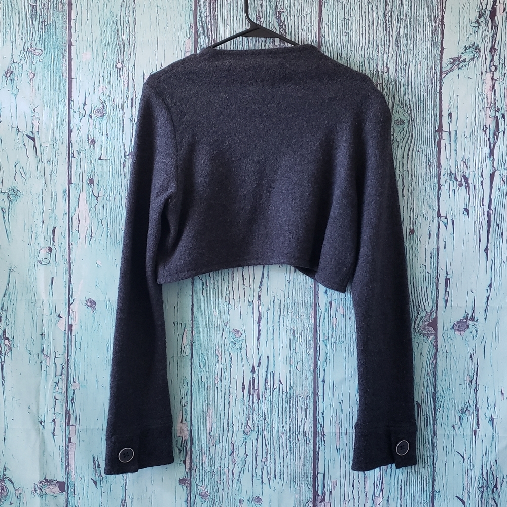 Anthropologie Wool Crop Bolero Shrug Cardigan by Sparrow - Picture 6 of 9